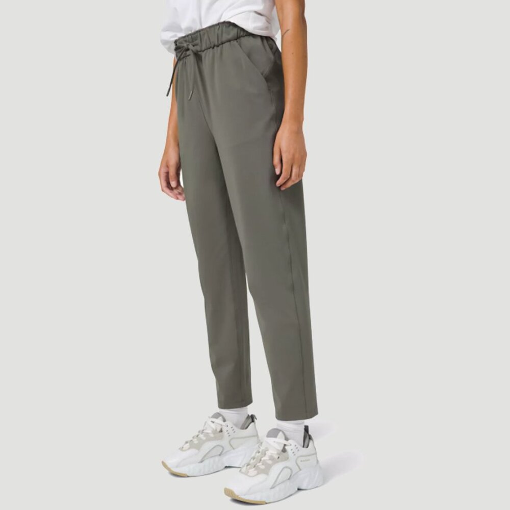 Lululemon Olive Green Stretch Jogger Pants Size 12 High Rise Athletic Travel